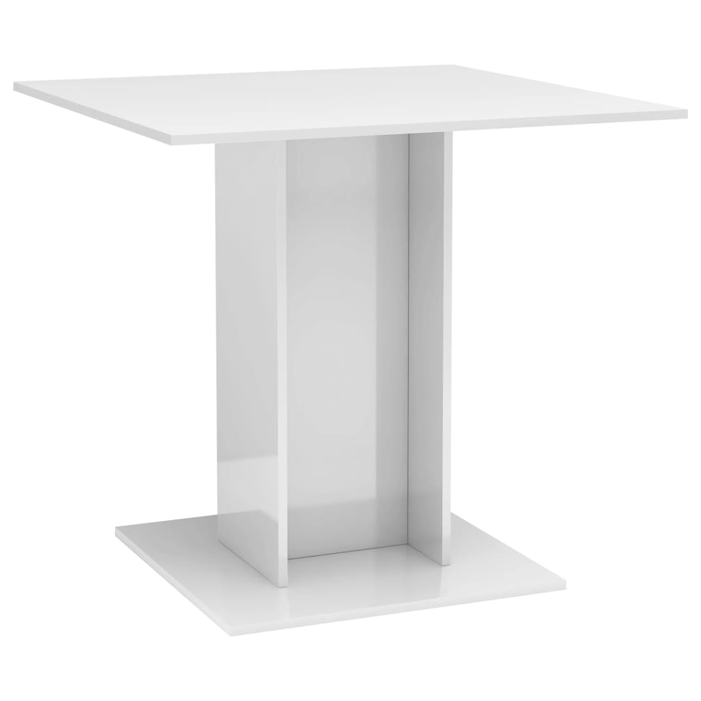 Esstisch Hochglanz-Weiß 80x80x75 cm Holzwerkstoff