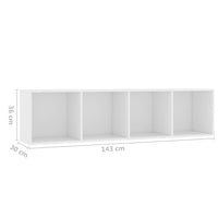 Thumbnail for Bücherregal/TV-Schrank Weiß 143×30×36 cm