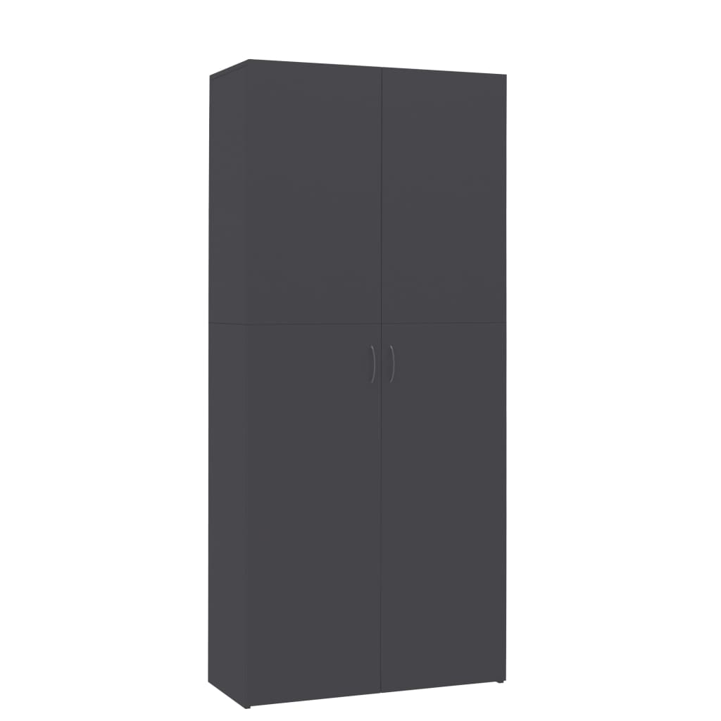 Schuhschrank Grau 80×35,5×180 cm Spanplatte