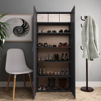 Thumbnail for Schuhschrank Grau 80×35,5×180 cm Spanplatte