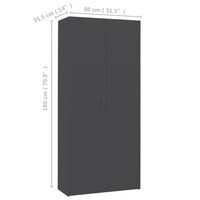 Thumbnail for Schuhschrank Grau 80×35,5×180 cm Spanplatte