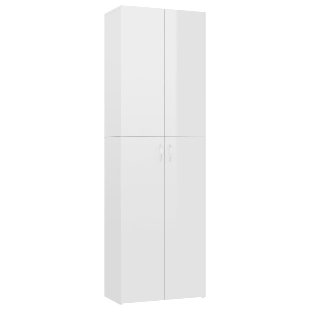 Büroschrank Hochglanz-Weiß 60x32x190 cm Holzwerkstoff
