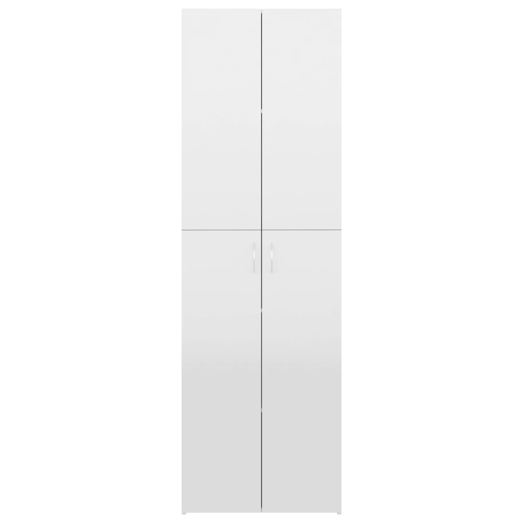 Büroschrank Hochglanz-Weiß 60x32x190 cm Holzwerkstoff