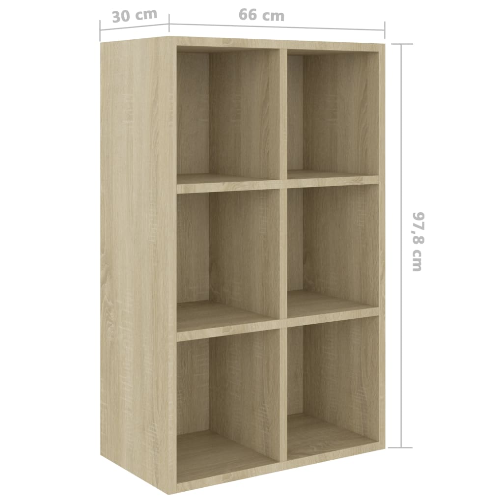 Bücherregal/Sideboard Sonoma-Eiche 66×30×97,8 cm Spanplatte