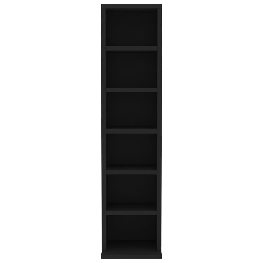 CD-Schrank Schwarz 21x20x88 cm Holzwerkstoff