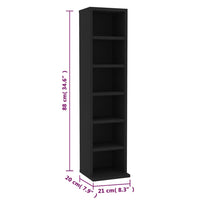 Thumbnail for CD-Schrank Schwarz 21x20x88 cm Holzwerkstoff