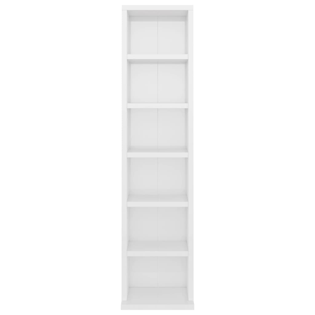 CD-Schrank Hochglanz-Weiß 21x20x88 cm Holzwerkstoff