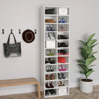 Thumbnail for Schuhschrank Hochglanz-Weiß 54×34×183 cm Spanplatte