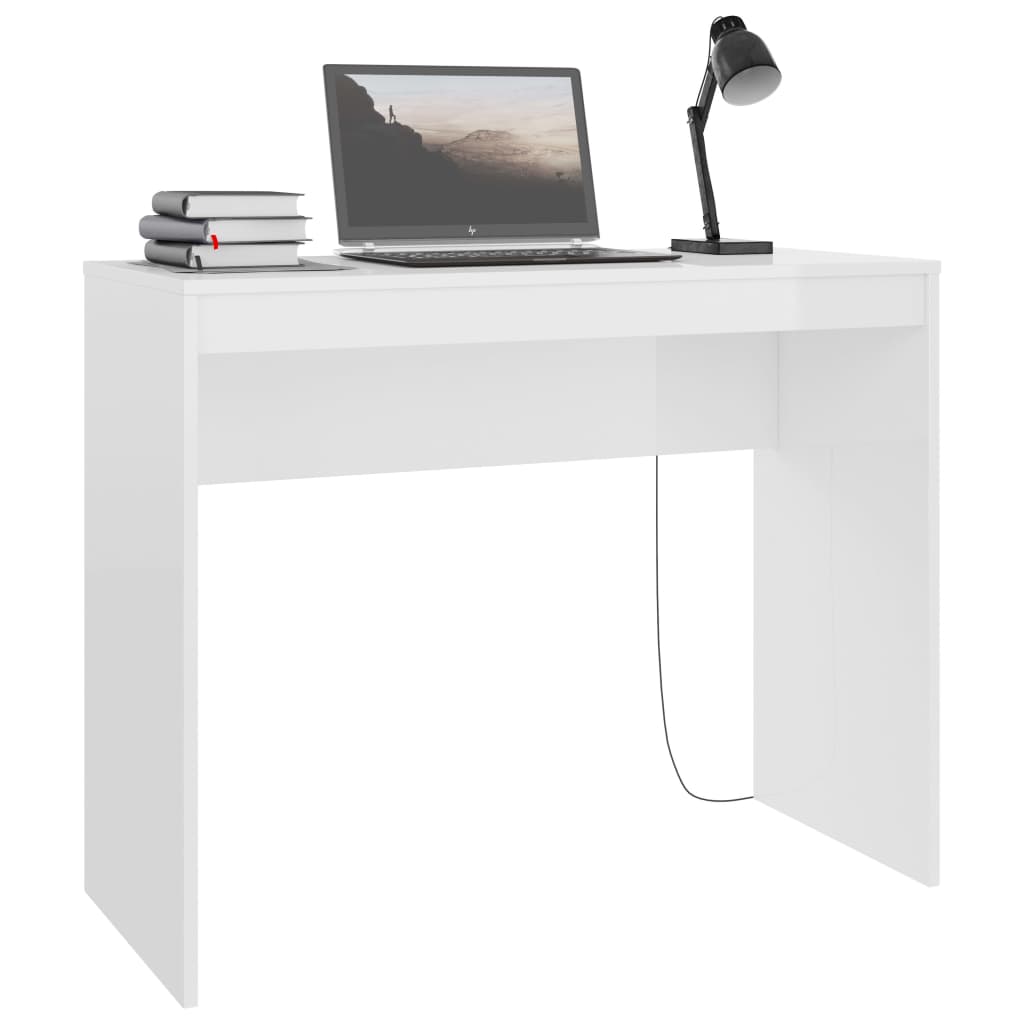 Schreibtisch Hochglanz-Weiß 90x40x72 cm Holzwerkstoff