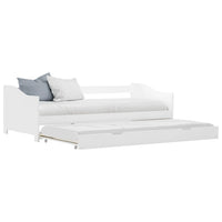 Thumbnail for Ausziehsofa Bettgestell Weiß Kiefernholz 90×200 cm