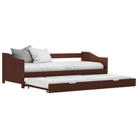 Thumbnail for Ausziehsofa Bettgestell Dunkelbraun Kiefernholz 90×200 cm