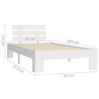 Thumbnail for Massivholzbett Weiß Kiefer 90x200 cm