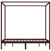 Thumbnail for Himmelbett-Gestell Dunkelbraun Massivholz Kiefer 120 x 200 cm
