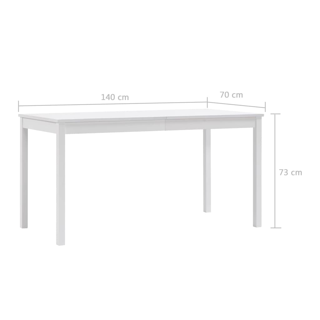 Esstisch Weiß 140 x 70 x 73 cm Kiefernholz