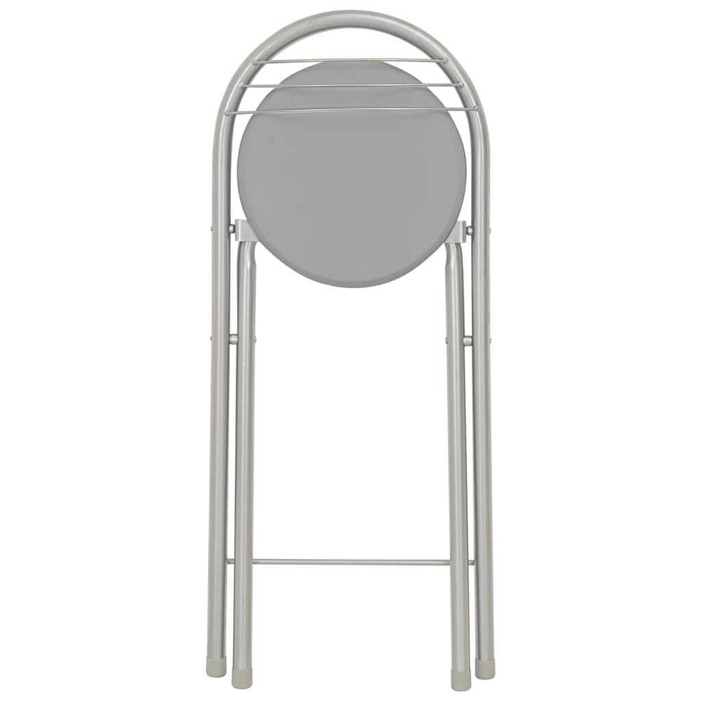 3-tlg. Bar-Set mit Regalen Holz und Stahl Grau