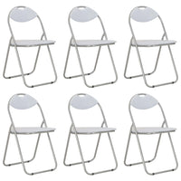 Thumbnail for Klappbare Esszimmerstühle 6 Stk. Weiß Kunstleder