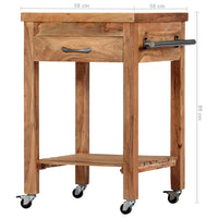 Thumbnail for Servierwagen 58x58x89 cm Massivholz Akazie