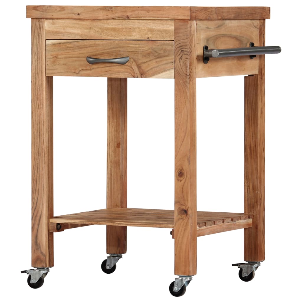 Servierwagen 58x58x89 cm Massivholz Akazie