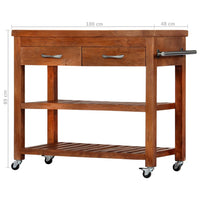 Thumbnail for Servierwagen 100x48x89 cm Massivholz Akazie
