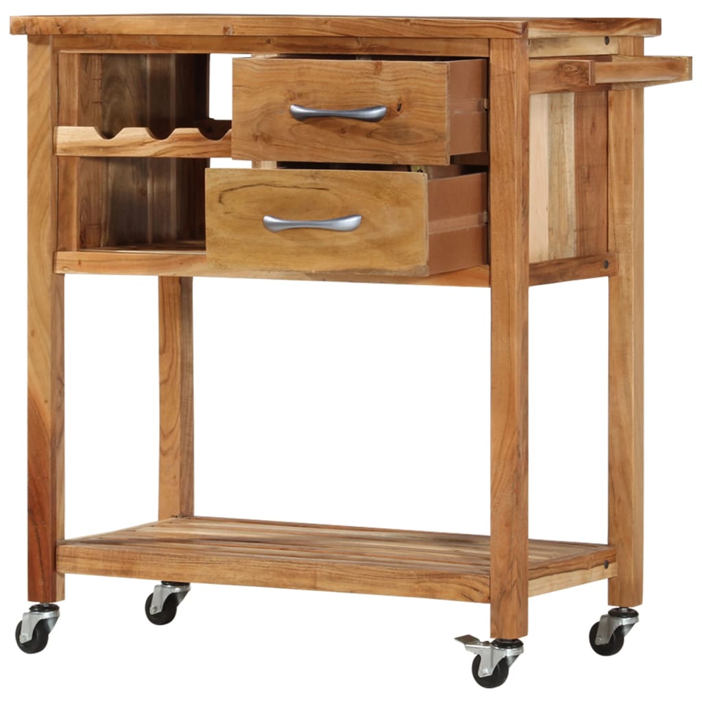 Servierwagen 80x45x91 cm Massivholz Akazie