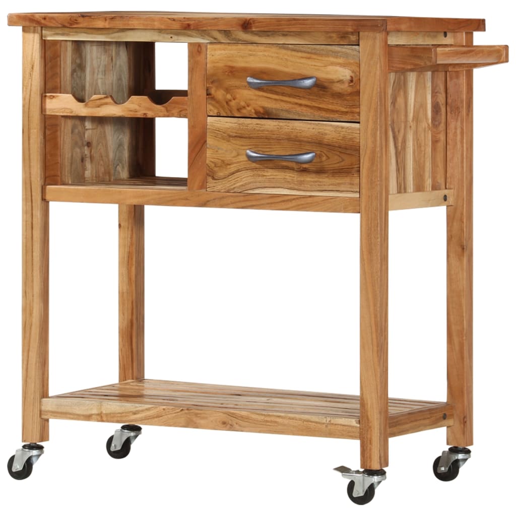Servierwagen 80x45x91 cm Massivholz Akazie