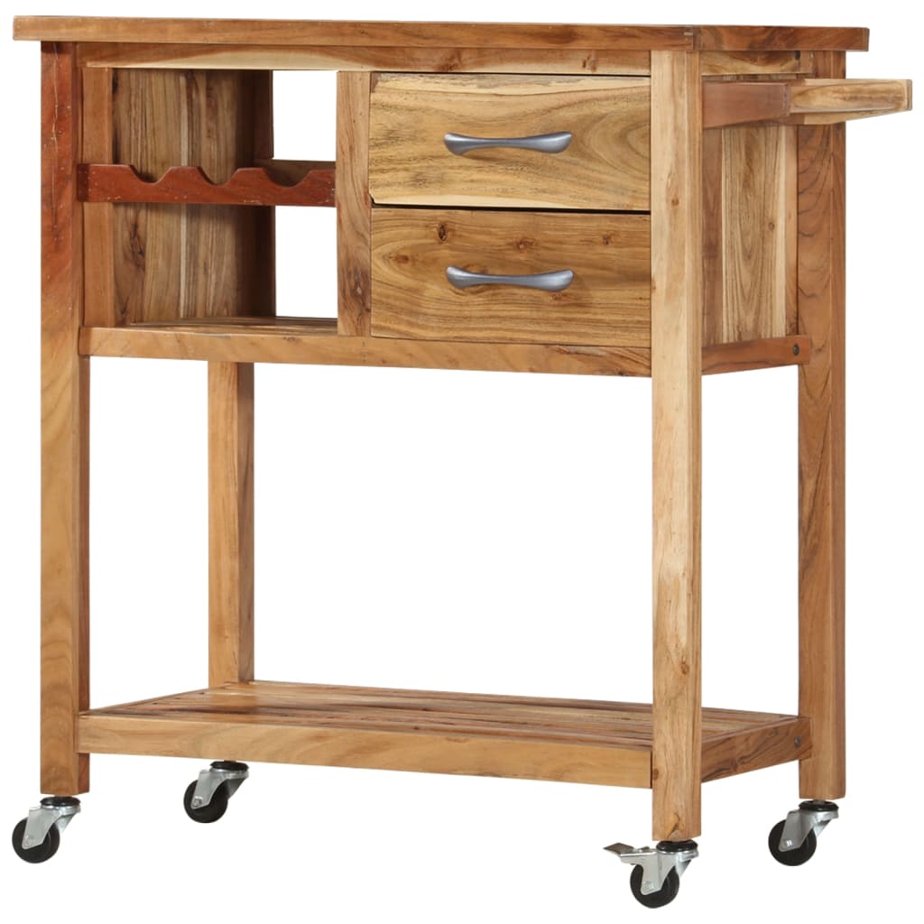 Servierwagen 80x45x91 cm Massivholz Akazie