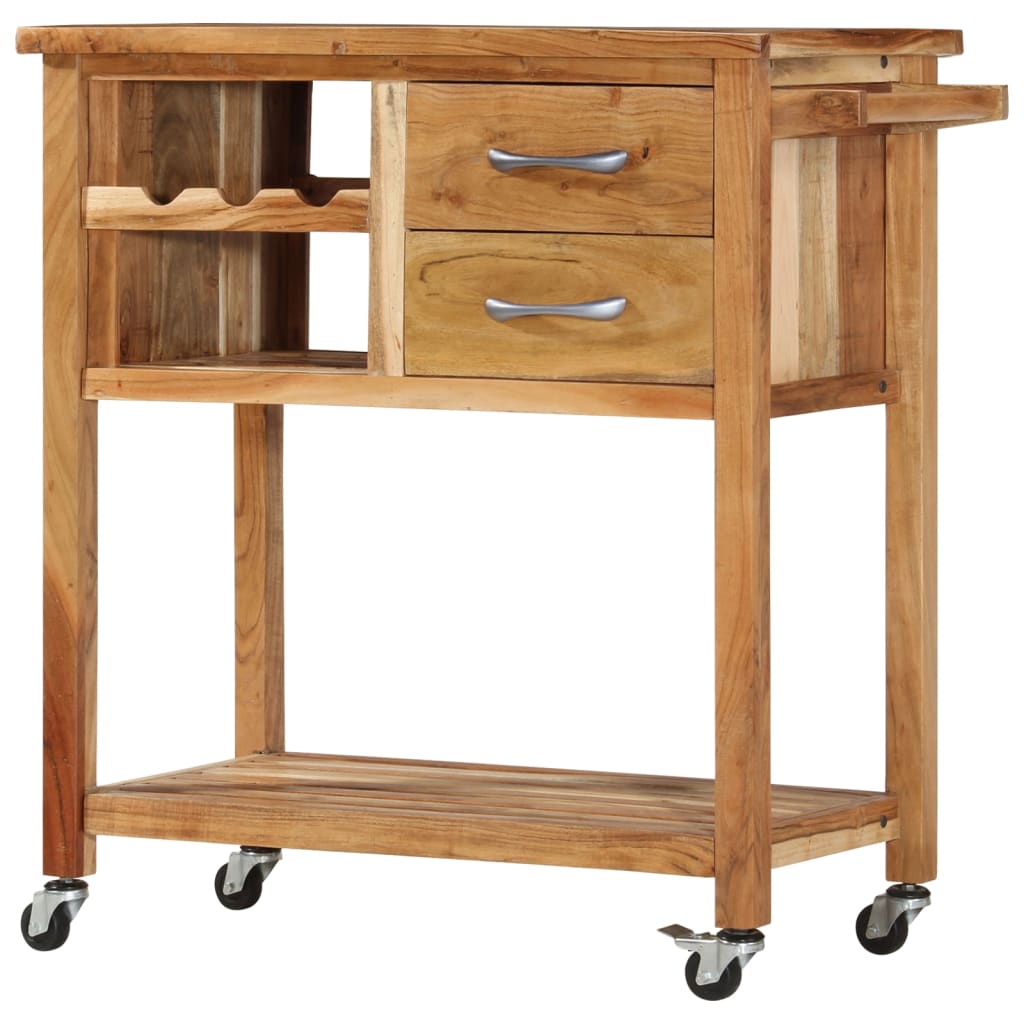 Servierwagen 80x45x91 cm Massivholz Akazie