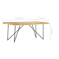 Thumbnail for Esstisch 180×90×76 cm Mango Massivholz