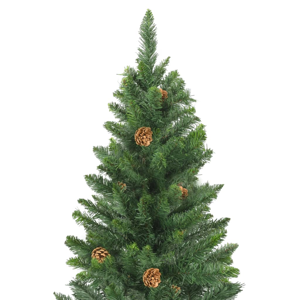 Künstlicher Weihnachtsbaum mit Kiefernzapfen Grün 210 cm