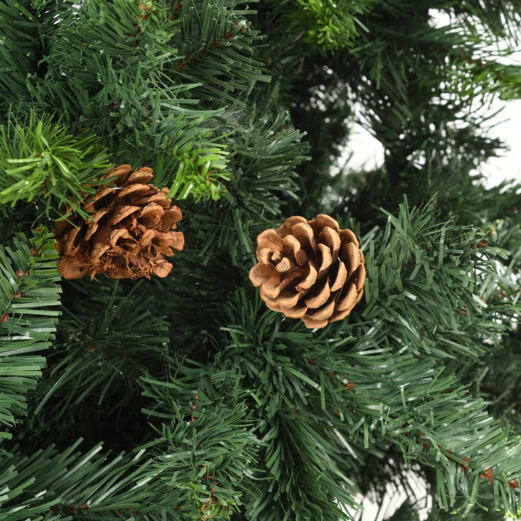 Künstlicher Weihnachtsbaum mit Kiefernzapfen Grün 210 cm