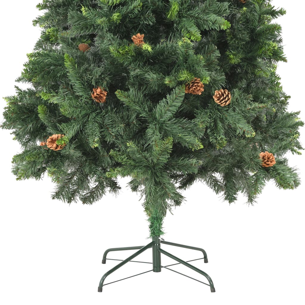 Künstlicher Weihnachtsbaum mit Kiefernzapfen Grün 210 cm