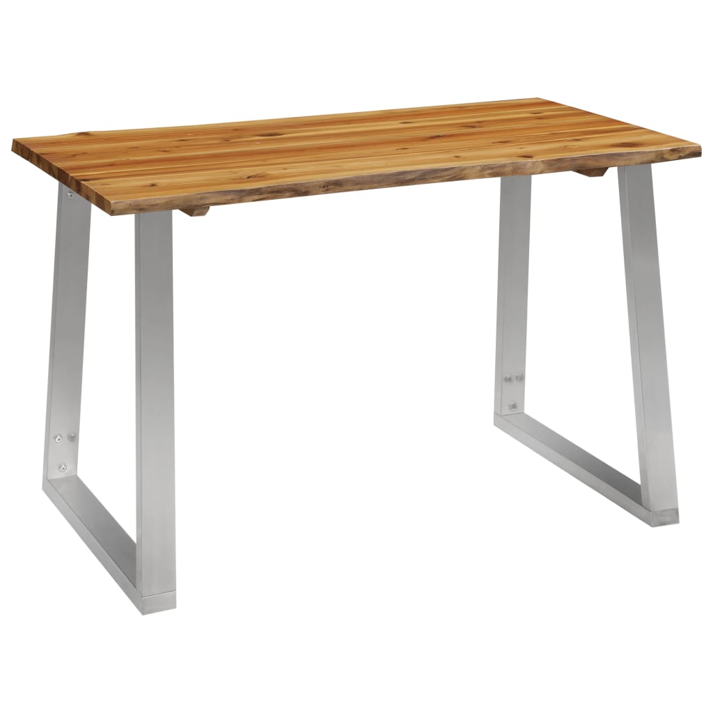 Esstisch 120×65×75 cm Akazie Massivholz und Edelstahl