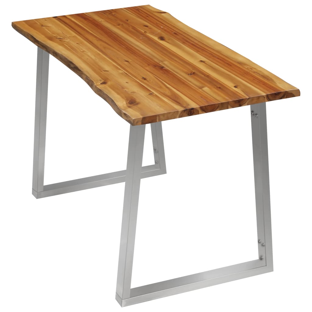 Esstisch 120×65×75 cm Akazie Massivholz und Edelstahl