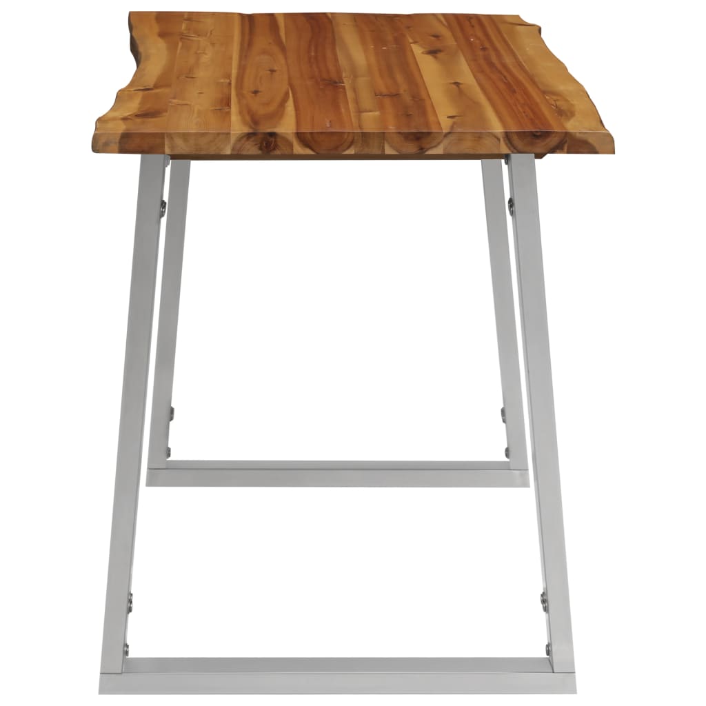 Esstisch 120×65×75 cm Akazie Massivholz und Edelstahl