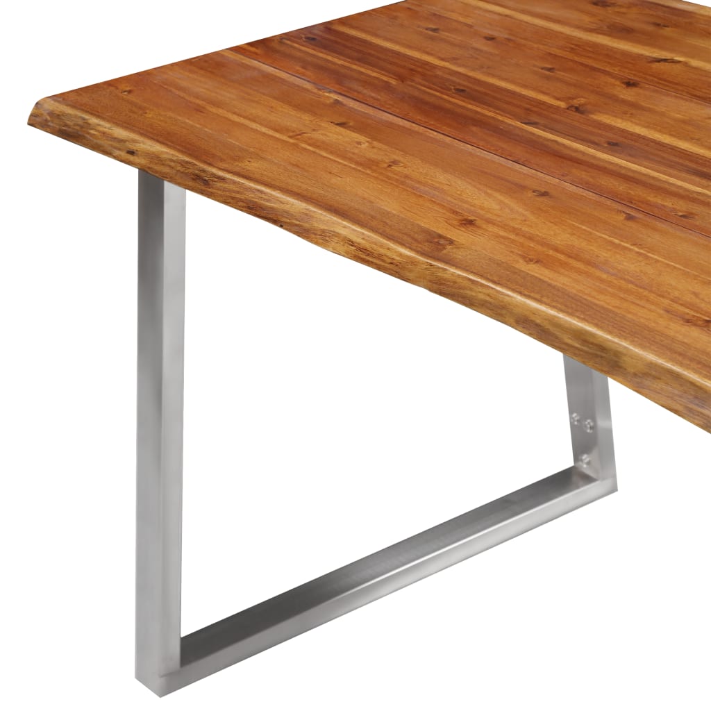 Esstisch 120×65×75 cm Akazie Massivholz und Edelstahl