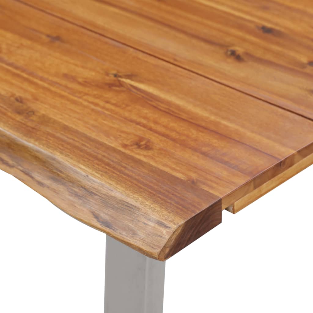 Esstisch 120×65×75 cm Akazie Massivholz und Edelstahl