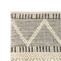 Thumbnail for Teppich Handgewebt Wolle 80×150 cm Weiß/Grau/Schwarz/Braun