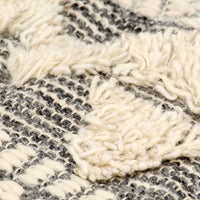Thumbnail for Teppich Handgewebt Wolle 80×150 cm Weiß/Grau/Schwarz/Braun