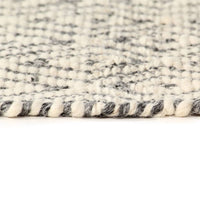 Thumbnail for Teppich Handgewebt Wolle 80×150 cm Weiß/Grau/Schwarz/Braun