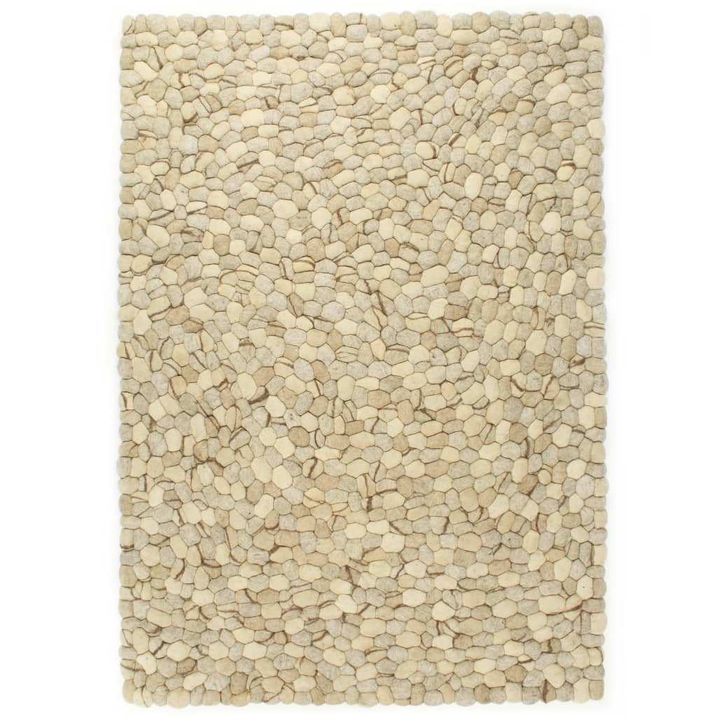 Teppich Wollfilz Kiesel 160×230cm Beige/Grau/Braun/Schokolade