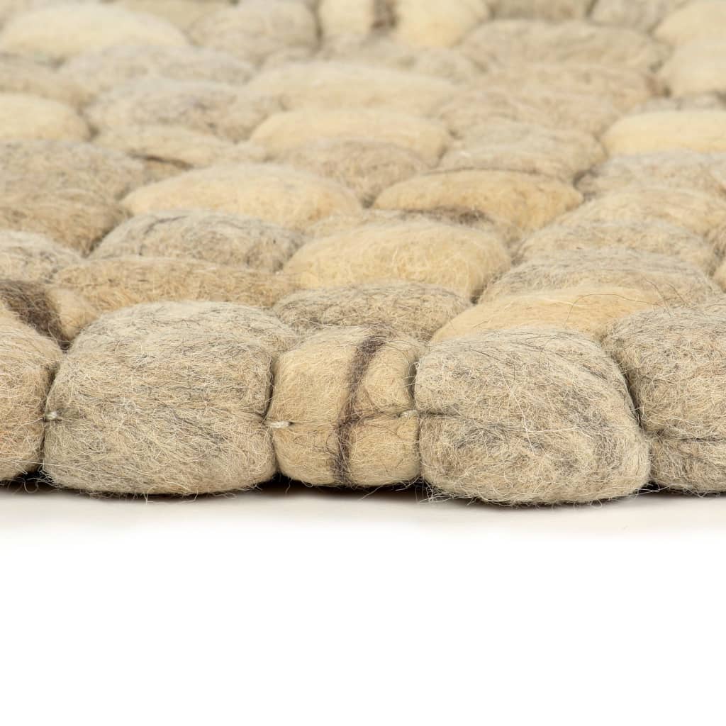 Teppich Wollfilz Kiesel 160×230cm Beige/Grau/Braun/Schokolade