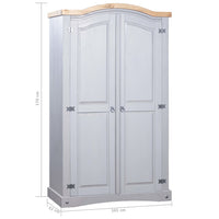 Thumbnail for Kleiderschrank Mexiko-Stil Kiefernholz 2 Türen Grau
