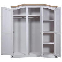 Thumbnail for Kleiderschrank Mexiko-Stil Kiefernholz 3 Türen Weiß