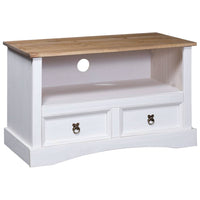 Thumbnail for TV-Schrank Mexiko-Stil Kiefernholz Weiß 91x43x56 cm