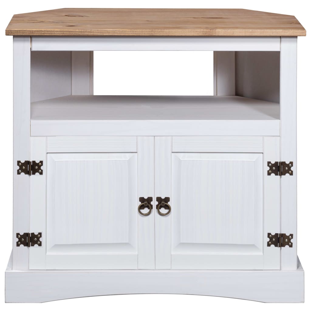 Konsolentisch Mexiko-Stil Kiefernholz Weiß 80x43x78 cm