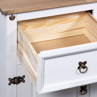 Thumbnail for Sideboard Mexiko-Stil Kiefernholz Weiß 132x43x78 cm