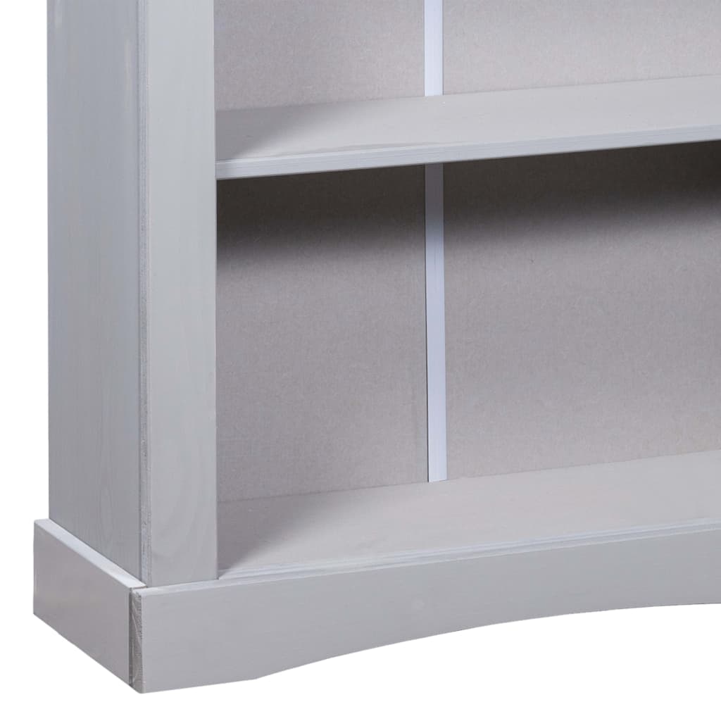 Bücherregal 4 Böden Mexiko-Stil Kiefer Grau 81×29×150 cm