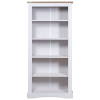 Thumbnail for Bücherschrank 5 Fächer Mexiko-Stil Kiefernholz Weiß 81x40x170cm