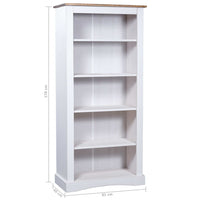 Thumbnail for Bücherschrank 5 Fächer Mexiko-Stil Kiefernholz Weiß 81x40x170cm