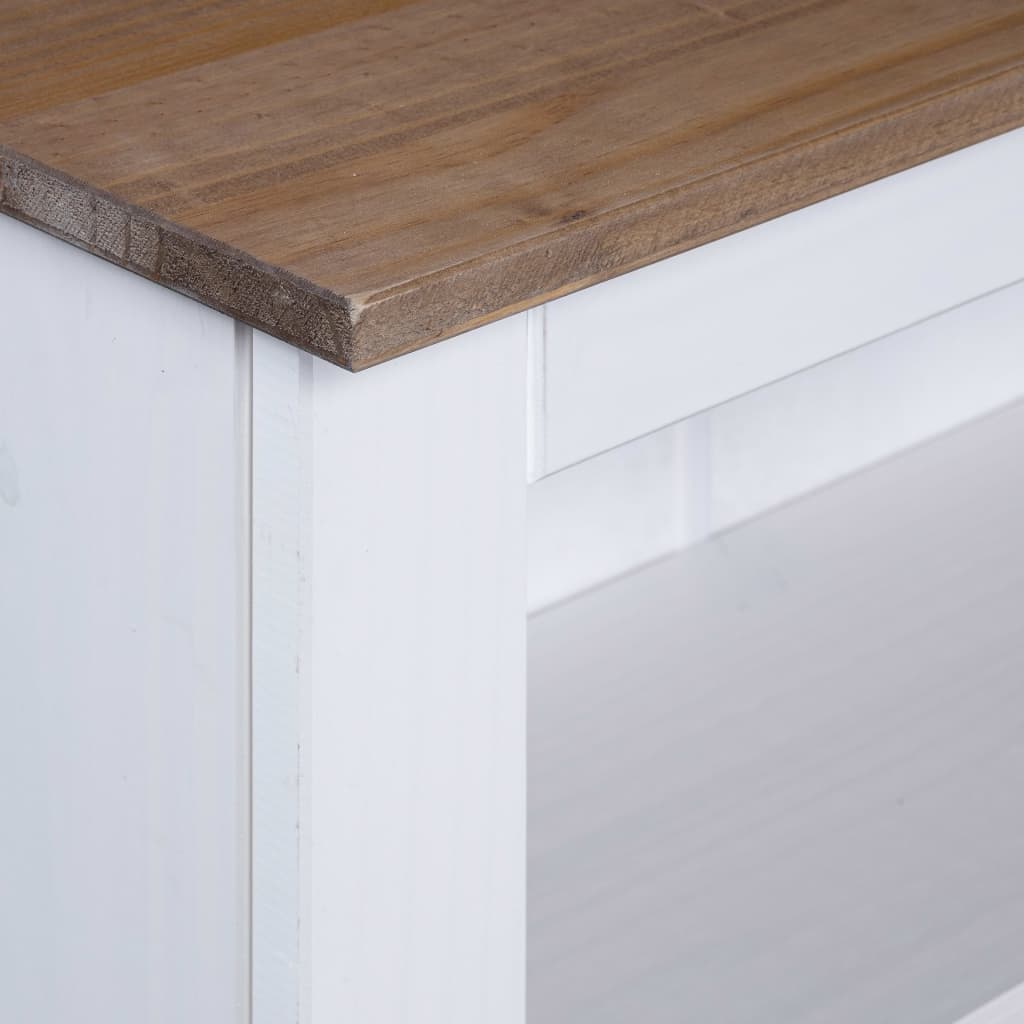 Bücherschrank 3 Fächer Mexiko-Stil Kiefernholz Weiß 81x29x100cm